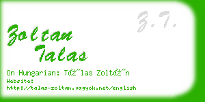 zoltan talas business card